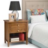 Vynxaria Transitional 2-Drawer Bedside Table - Light Golden Brown, 16"D x 24"W x 26"H, Solid Wood, Brushed Nickel Pulls - 3 of 4
