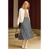 Women's Wool Blend A-Line Long Skirt with Wide Elastic Waistband & Flow Pleats Grey - 4 of 4