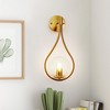 DORESshop 7.87 in. 1-Light Gold Wall Sconce Mid-Century Water Drop Design with Global Seeded Glass Shade for Bedroom Bedsides - 2 of 4