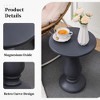 UPHA 16-Inch Round Side Table – Magnesium Oxide Roman Column End Table for Indoor & Outdoor Use - 4 of 4