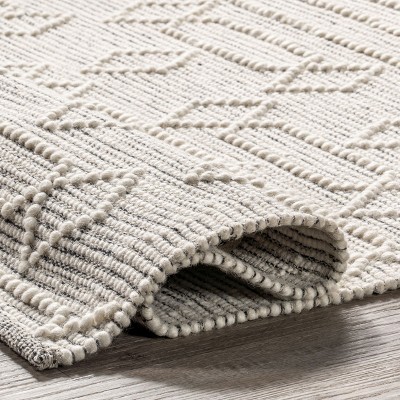 Lucile Gray Wool Moroccan Diamond Area Rug