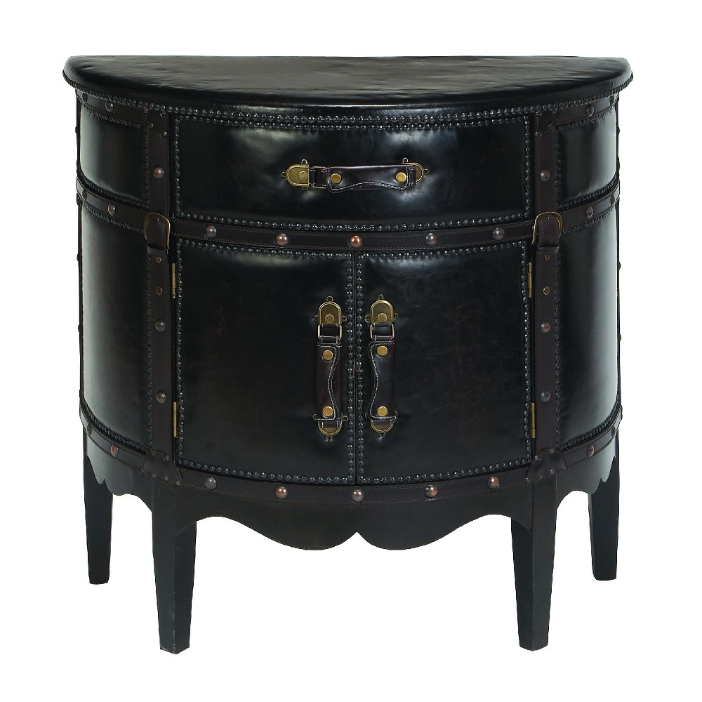 Olivia & May Wood Half Moon Buffet Dark Espresso: Traditional Style, Fixed Shelf, Kitchen Storage Cabinet