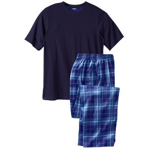 KingSize Jersey Knit Plaid Pajama Set - 1 of 4