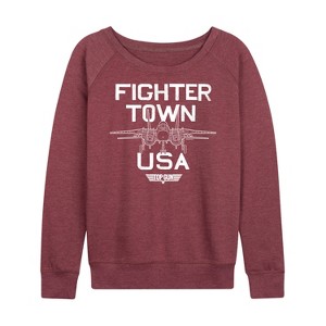 Women's - Top Gun - Property of Fighter Town Lightweight French Terry Slouchy - 1 of 4