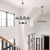 Rennnsan Glendara 34"W Tiered Wagon Wheel Industrial LED Dimmable Chandelier in Black - 4 of 4