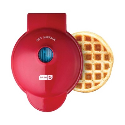 Dash Mini Waffle Maker A Waffle Iron with 7 Removable Plates and Storage, Blue