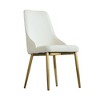WJSHome Modern Dining Chairs Set of 2, PU Leather Accent Chairs with Gold Metal Legs for Dining Room,Kitchen , Bedroom, Living Room - 4 of 4