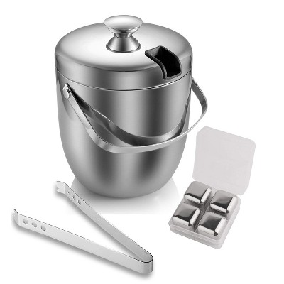 Fortune Candy Party Cooler 2.8L Double-Wall Vacuum Insulated Ice Bucket with Lid, Scoop, Keep Ice Frozen Longer