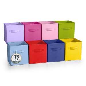 Sorbus 8 Pack 13 Inch Foldable Storage Cubes with Handles- for Organizing Home, Shelves, Nursery, Playroom, Closet and More - 1 of 4