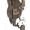 HomeRoots 47" X 79" Dark Brown Wood World Map Hanging Dimensional Sculpture - 3 of 4