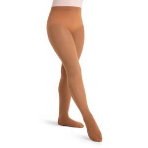 Capezio Ultra Soft Self Knit Waistband Transition Tight - Girls & Toddler - 1 of 4
