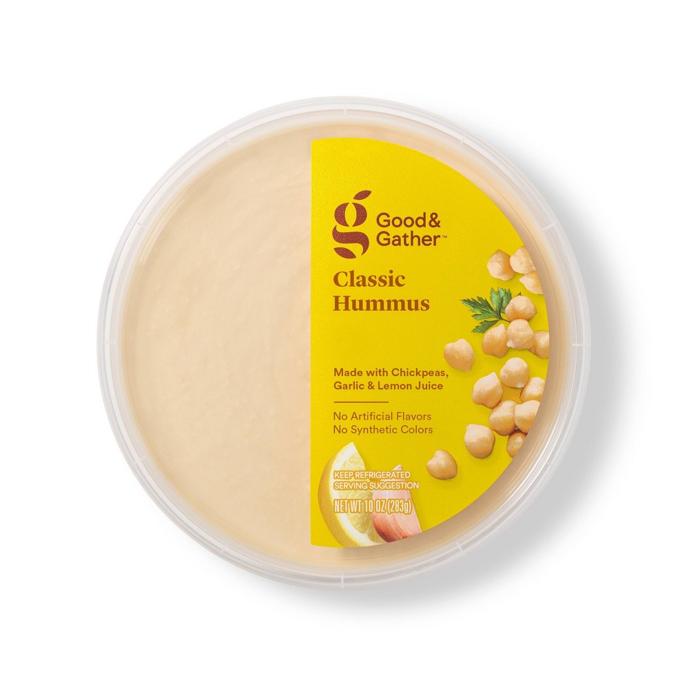 CLASSIC HUMMUS MADE WITH CHICKPEAS, GARLIC & LEMON JUICE