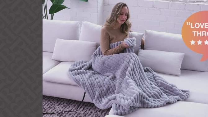50"x60" Cozy Heated Throw Blanket - Brookstone, 2 of 12, play video