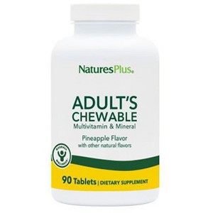 NaturesPlus Adult's Chewable Multi-Vitamin and Mineral - Pineapple 90 Tablets. - 1 of 2