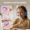 FosPower Kids Headphones, 5.2 Bluetooth Wireless Headphones for Kids with 3.5mm, Built-In Microphone, Led Light Up Cat Ears  - Pink / Purple - 2 of 4
