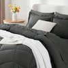 Queen Bed in A Bag, Dark Grey 7 - Piece Set with Down Alternative Comforter, Sheets, Pillowcases Shams - 3 of 4