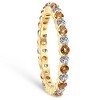 Pompeii3 1 cttw Citrine & Diamond Wedding Eternity Stackable Ring 10k Yellow Gold - 2 of 4