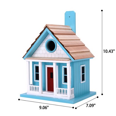 Cape Cod Blue and White Pinewood Birdhouse