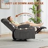 Recliner Chair, Manual Reclining Sofa with Massage and Heat, Comfy Overstuffed Rocking Chair with Side Front Pockets and Cup Holder for Living Room - 3 of 4