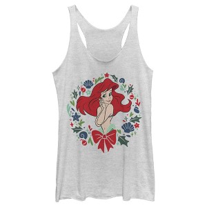 Women's Disney The Little Mermaid Ariel Wreath Racerback Tank Top - 1 of 4