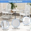 Tangkula 2PCS Bar Stool HDPE Chair w/ Armrest Footrest Home Indoor Outdoor Patio White - 4 of 4