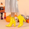 Allegra K Women's Halloween Pointed Toe Zip Chunky Heels Ankle Boots - 2 of 4