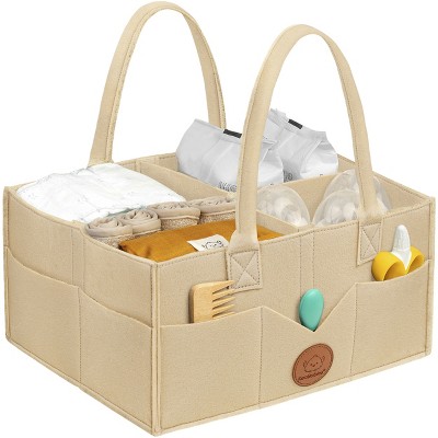 Image of Original Baby Diaper Caddy Organizer, Large Storage Caddy Organizer for Nursery, Changing Table  (Light Mocha)