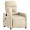 vidaXL Massage Recliner Chair Cream 100% polyester fabric, metal, plywood - 3 of 4