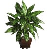Nearly Natural Silver King with Wood Vase Silk Plant - 2 of 2
