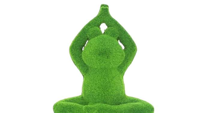 14.95&#34; Magnesium Oxide Yoga Frog Eclectic Garden Sculpture Green - Olivia &#38; May, 2 of 6, play video