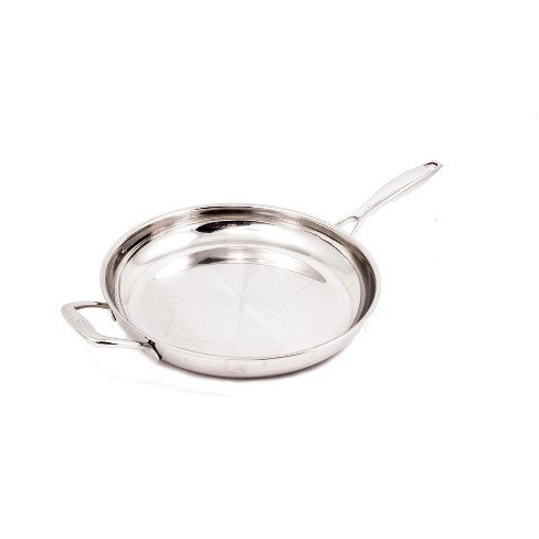 Tramontina Gourmet Tri-ply Clad 12 Fry Pan With Helper Handle Silver :  Target