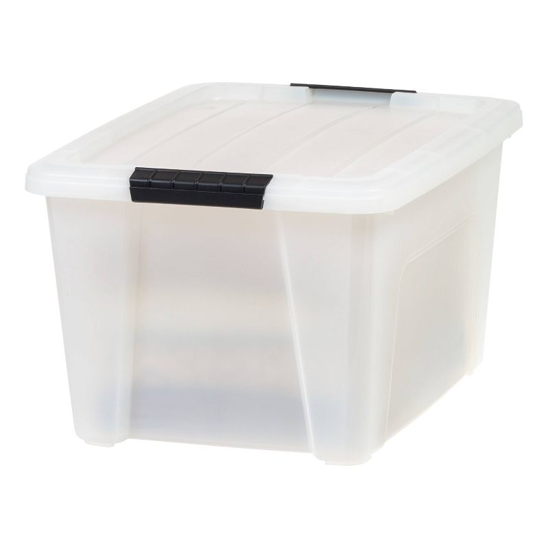 IRIS Stack and Pull Clear Storage Bin with Lid Natural, 5 of 9