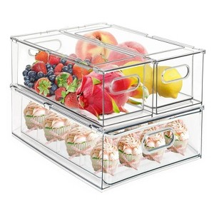 LunaLulinlk 3 Pack Refrigerator Organizers, Stackable Fridge Drawer Organizer Set , BPA-free Clear Storage - 1 of 4