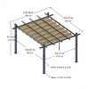 Aluminum Pergola, Outdoor Metal Pergola with Adjustable Canopy, Reinforced Frame Outdoor Shelter for Backyard, Garden and Deck - 2 of 4