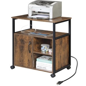 QingMoon File Cabinet, Wood Lateral Filing Cabinet, Printer Stand with Storage for A4, Letter Size, for Home Office, Easy Installation - 1 of 4