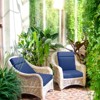 Aoodor 4Pcs Outdoor High Back Dining Chair Cushion Set, Fade and Water Resistant Polyester Fabric Cover with Ties and Zipper - 2 of 4