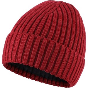 ZUPPAD Adult General Sizing Fleece Lined Cuffed Beanie Hat for Men Women Knitted Winter Wool Beanies Skull Cap Warm Watch Hats 1 Pack - 1 of 4