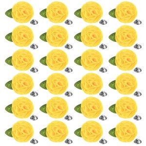Unique Bargains Handmade Flower Brooch Boutonnieres Button Pins for Men Suits 24 Pcs - 1 of 4