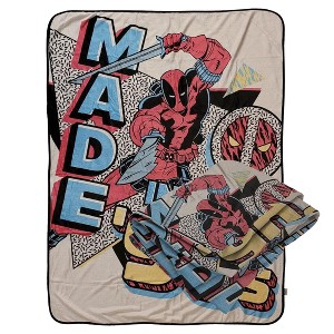 Bazillion Dreams Marvel Deadpool Made in The 90s Softest Comfy Throw Blanket for Adults & Kids| Measures 60 x 45 Inch - 1 of 4