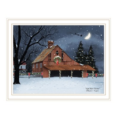 HomeRoots Night Before Christmas White Framed Wall Art