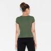 Women's Slim Fit Cap Sleeve Deep Scoop Neck T-Shirt - Wild Fable™ - 3 of 4