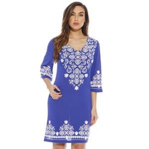 Just Love Womens 3/4 Sleeve Swimsuit Cover Up Casual Tunic Resort Wear - 1 of 2