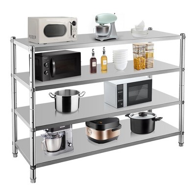 Stainless Steel Shelves,72 in Storage Shelf 4-Tier Heavy Duty Storage Rack