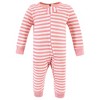 Hudson Baby Infant Girl Cotton Sleep and Play, Lemon - 4 of 4