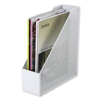 Artistic Urban Collection Punched Metal Magazine File, 3 1/2 x 10 x 11 1/2, White