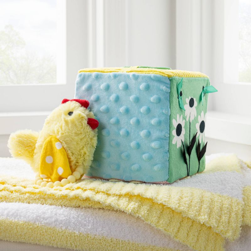 Farm Interactive Plush Cube with Chicken Rattle Baby Toy - 2pc - Cloud Island&#8482;, 3 of 5