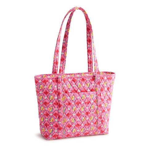 Vera Bradley Women's Disney Princesses Cotton Small Vera Tote Ariel's Pink Lagoon Ditsy