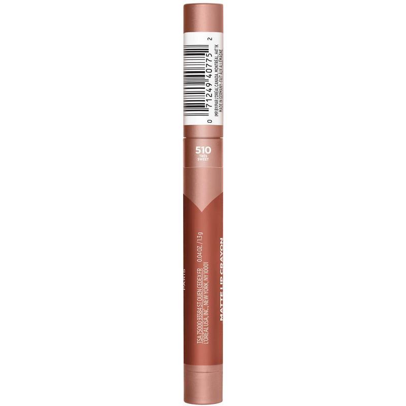 L&#39;Oreal Paris Infallible Matte Lip Crayon Lasting Wear Smudge Resistant Tres Sweet - 0.04oz, 3 of 6
