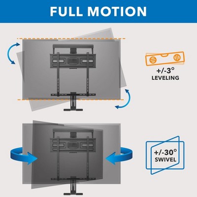 Black Metal Full-Motion Fireplace TV Wall Mount for 40-70 Inch Screens