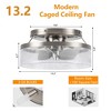 Parrot Uncle 13.2" Satin Nickel LED 3-Blade Fandelier with Light and Remote - 4 of 4